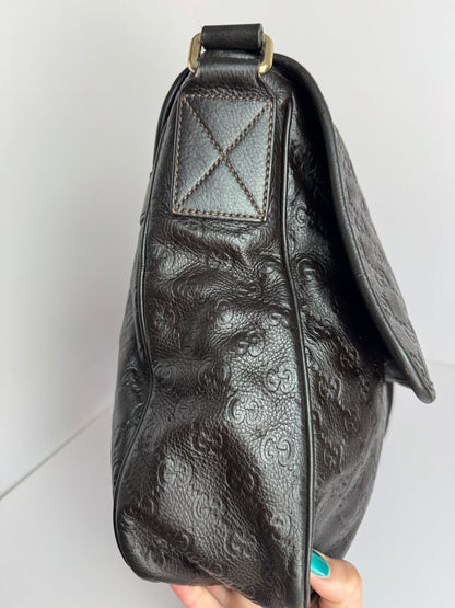 Gucci Flap Messenger GG Monogram Dark Brown