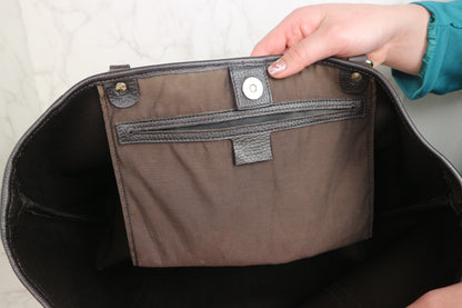 Gucci Shopping Tote Medium GG Supreme Coated Canvas Dark Brown