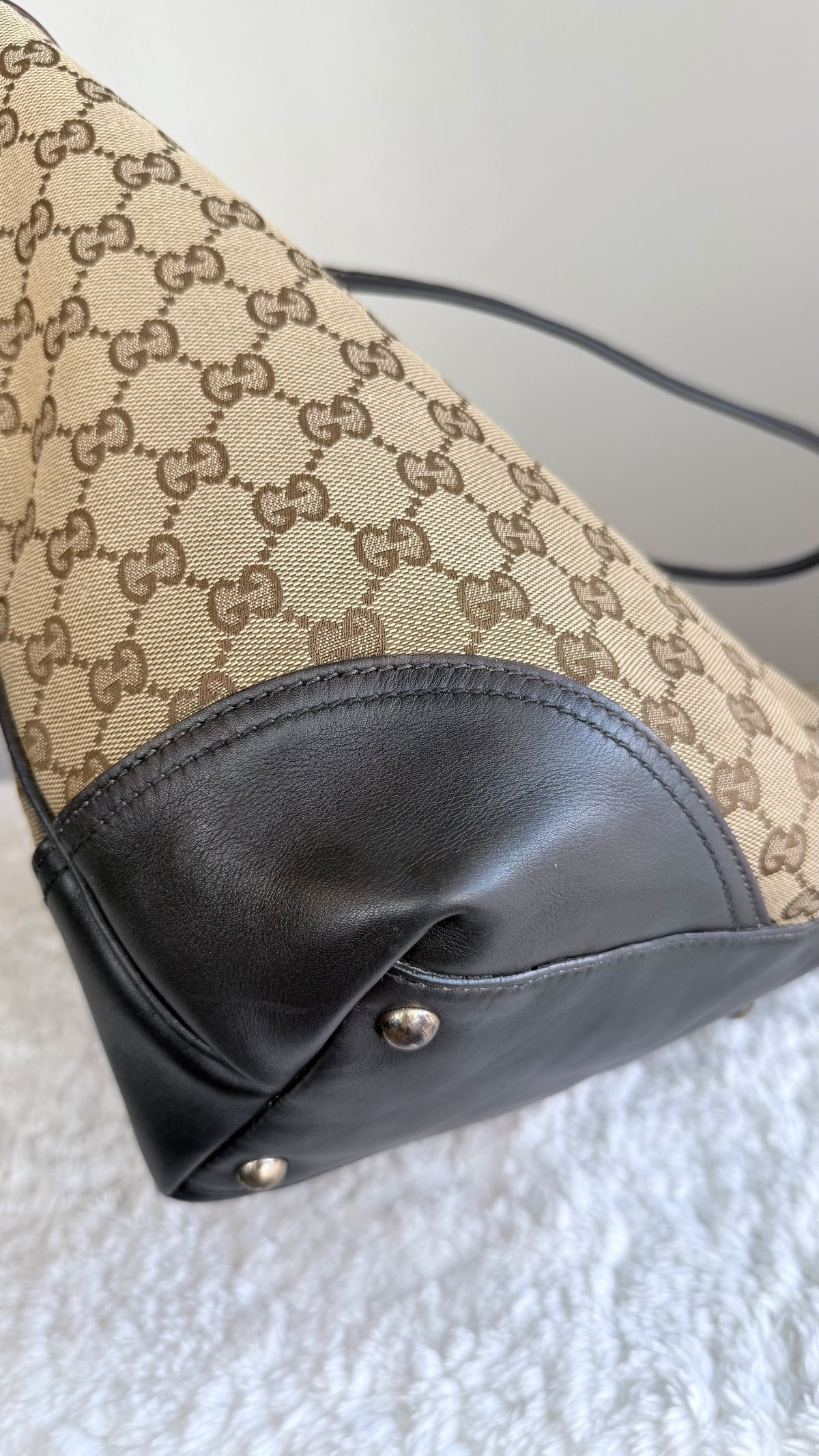 GUCCI New Britt Tote GG Canvas Dark brown Bag