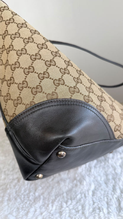 GUCCI New Britt Tote GG Canvas Dark brown Bag