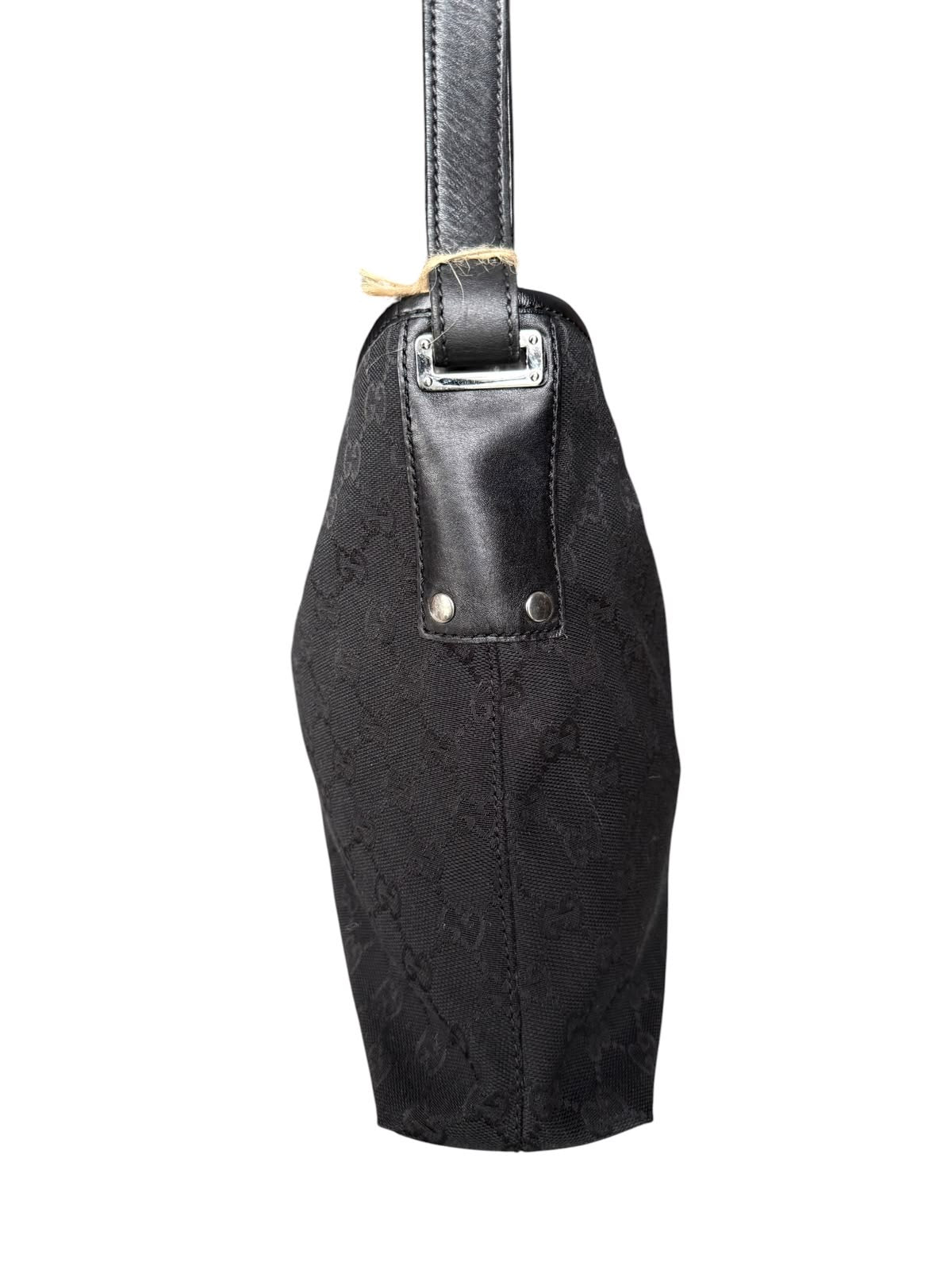 Gucci Piston Lock Shoulder bag GG Canvas Black