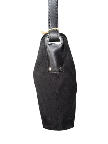 Gucci Piston Lock Shoulder bag GG Canvas Black