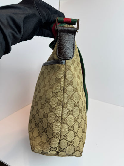GUCCI Web Stripe Messenger GG Canvas