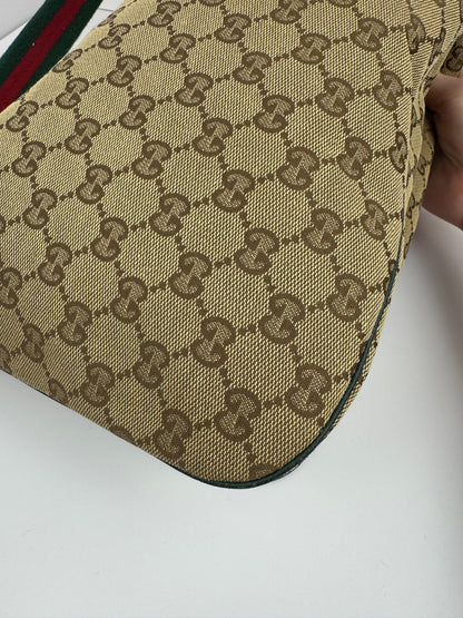 Gucci Hobo Shoulder Bag Sherry Line Strap Green