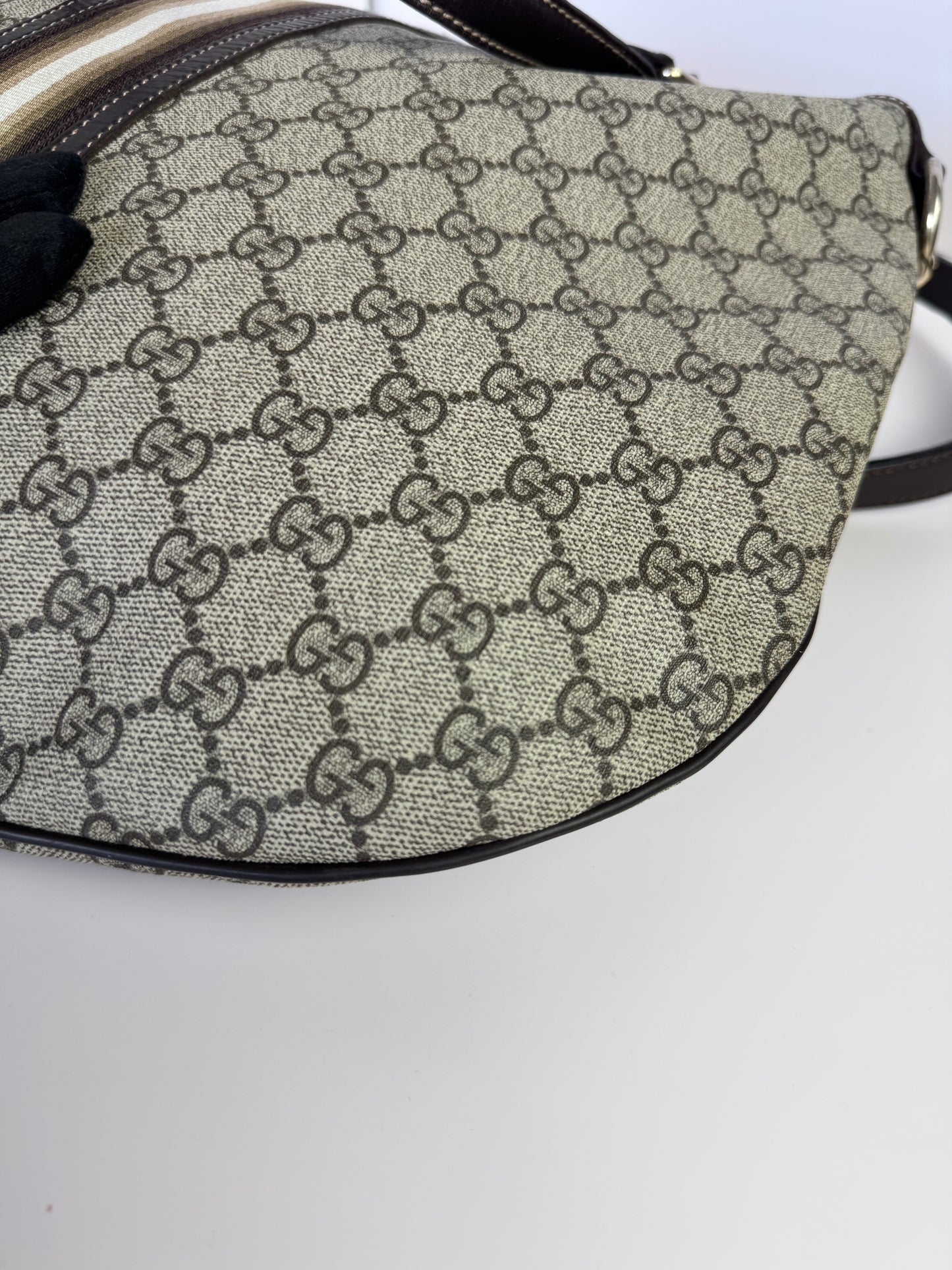 GUCCI GG Supreme Retro Web Two Ways Tote