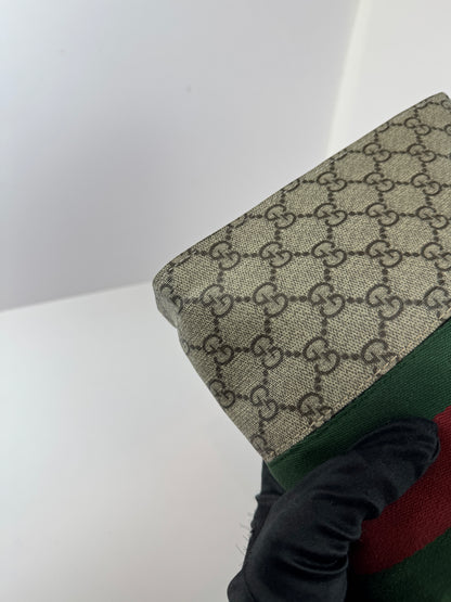 Gucci Web Clutch GG Supreme Coated Canvas
