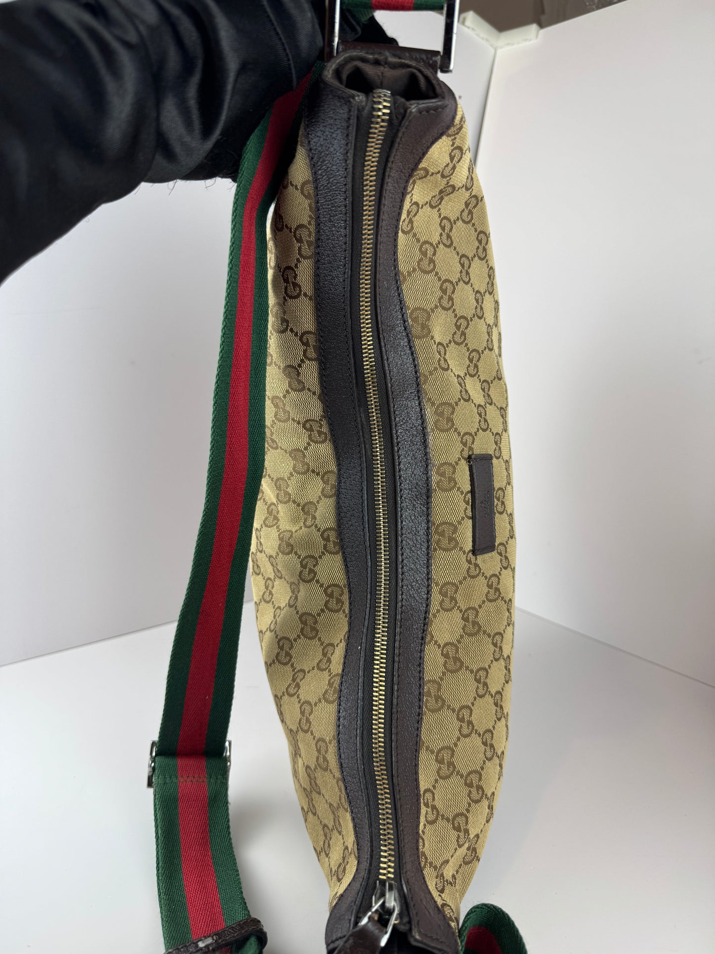 Gucci Web HalfMoon Large GG Canvas Brown