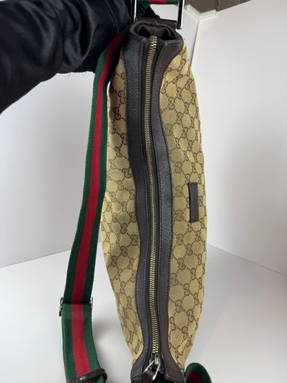 Gucci Web HalfMoon Large GG Canvas Brown