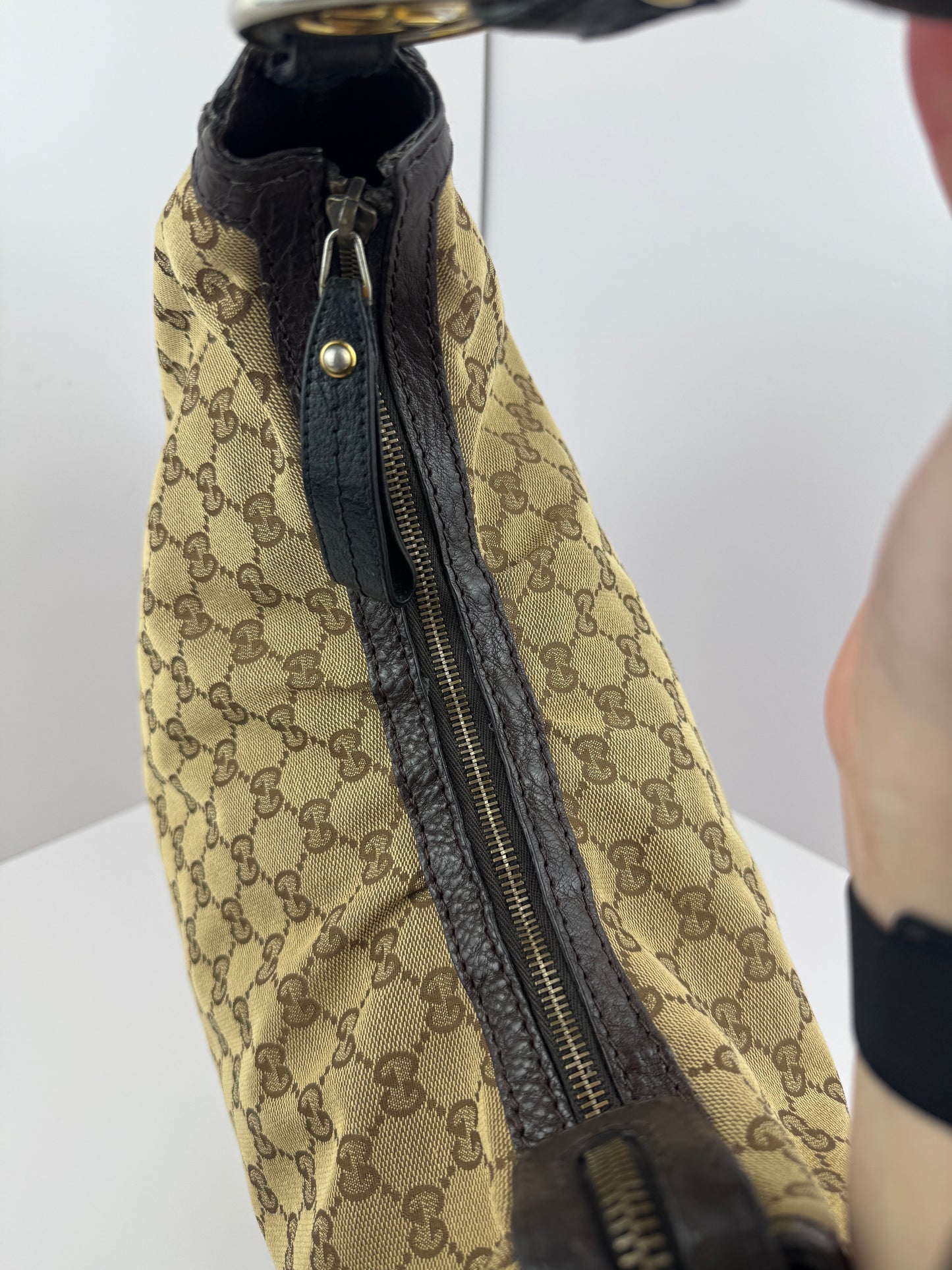 Gucci Hobo GG Interlocking Canvas Brown