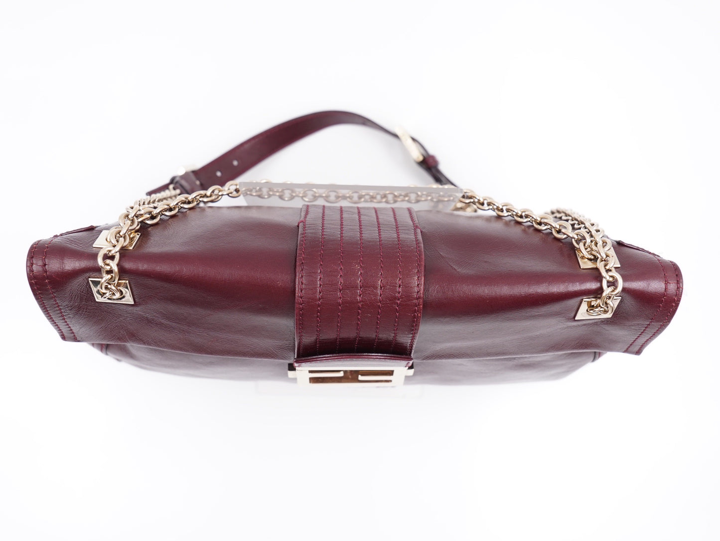 Fendi Purple Leather Maxi Baguette Flap