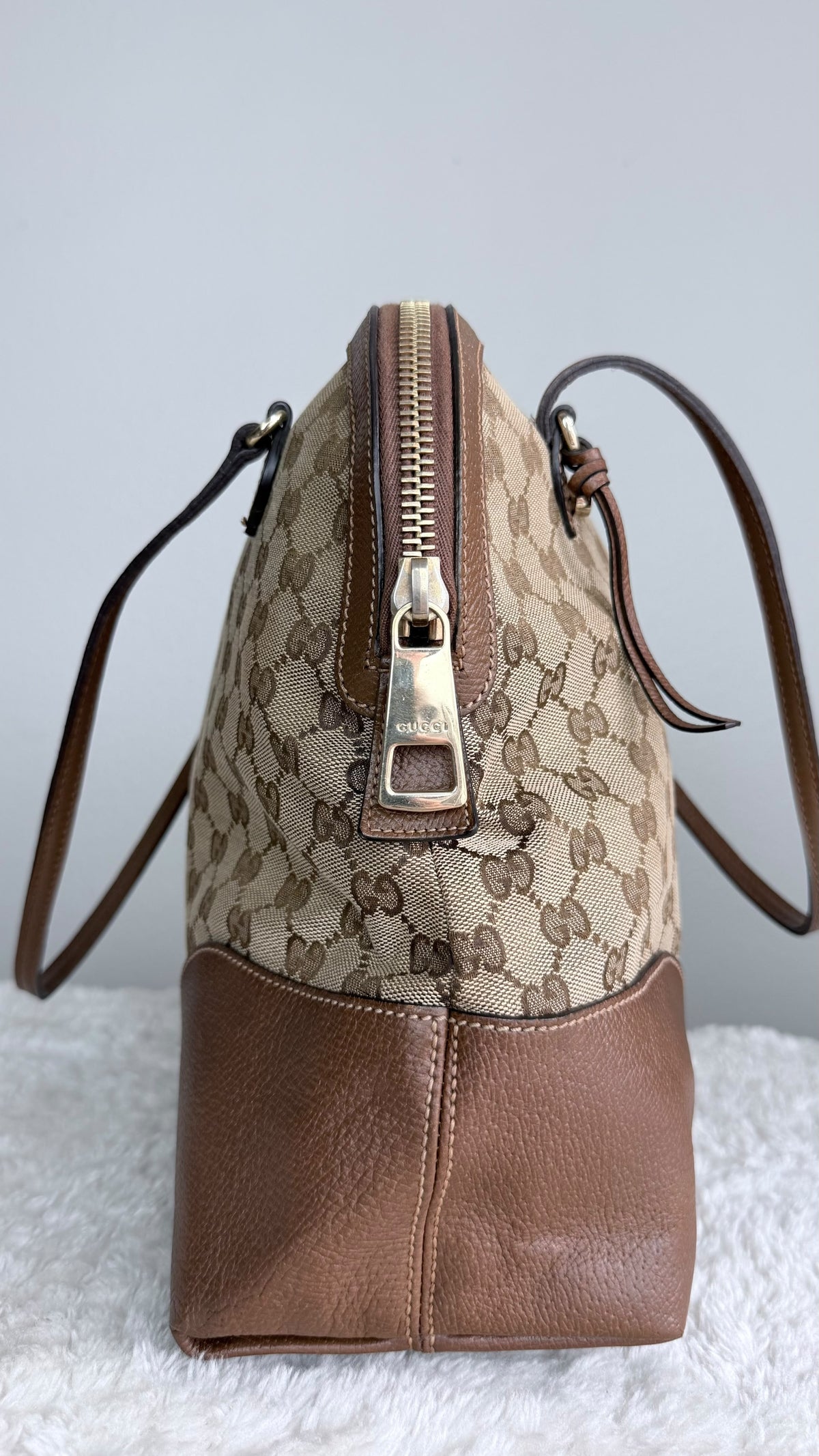 GUCGI Bree Tote GG Canvas Brown