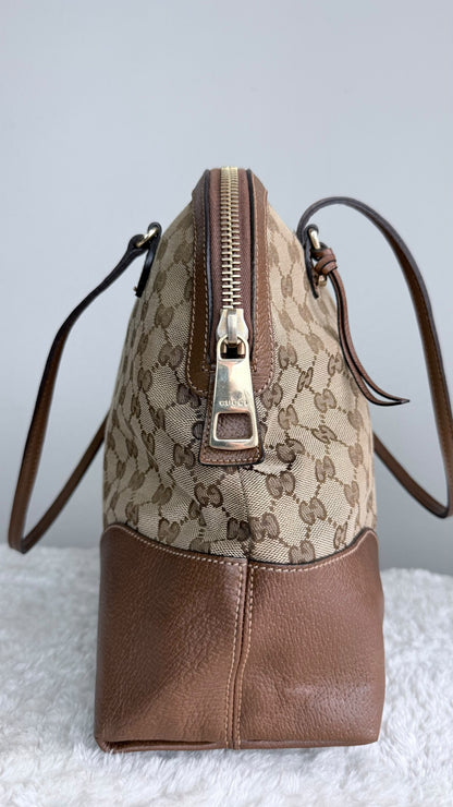 GUCGI Bree Tote GG Canvas Brown