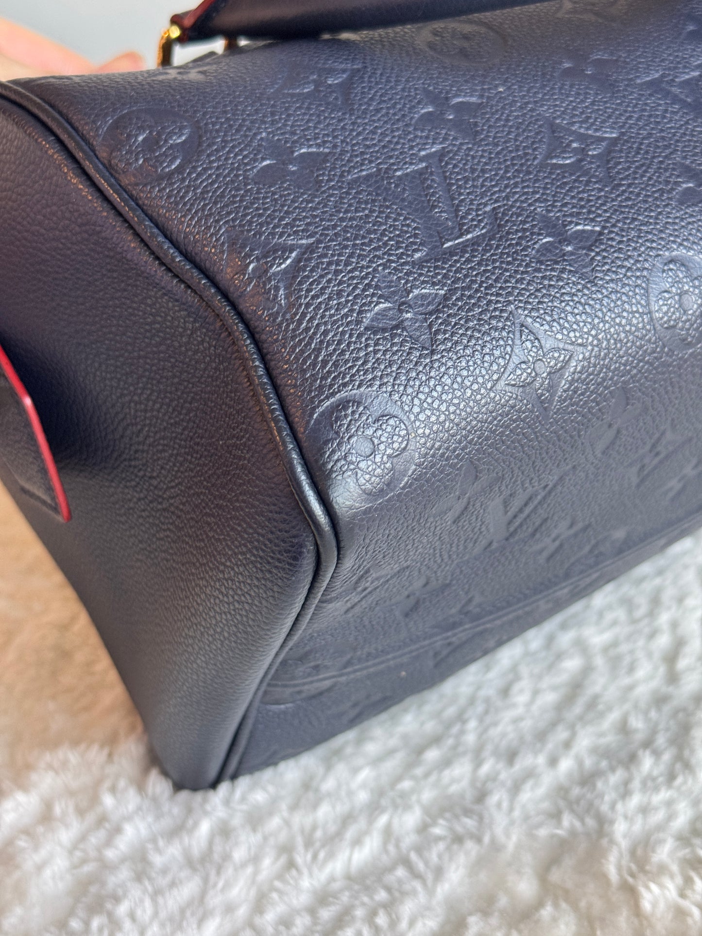 LOUIS VUITTON speedy25 Bandoulière Monogram Empreine  Leather Navy