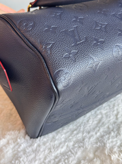 LOUIS VUITTON speedy25 Bandoulière Monogram Empreine  Leather Navy