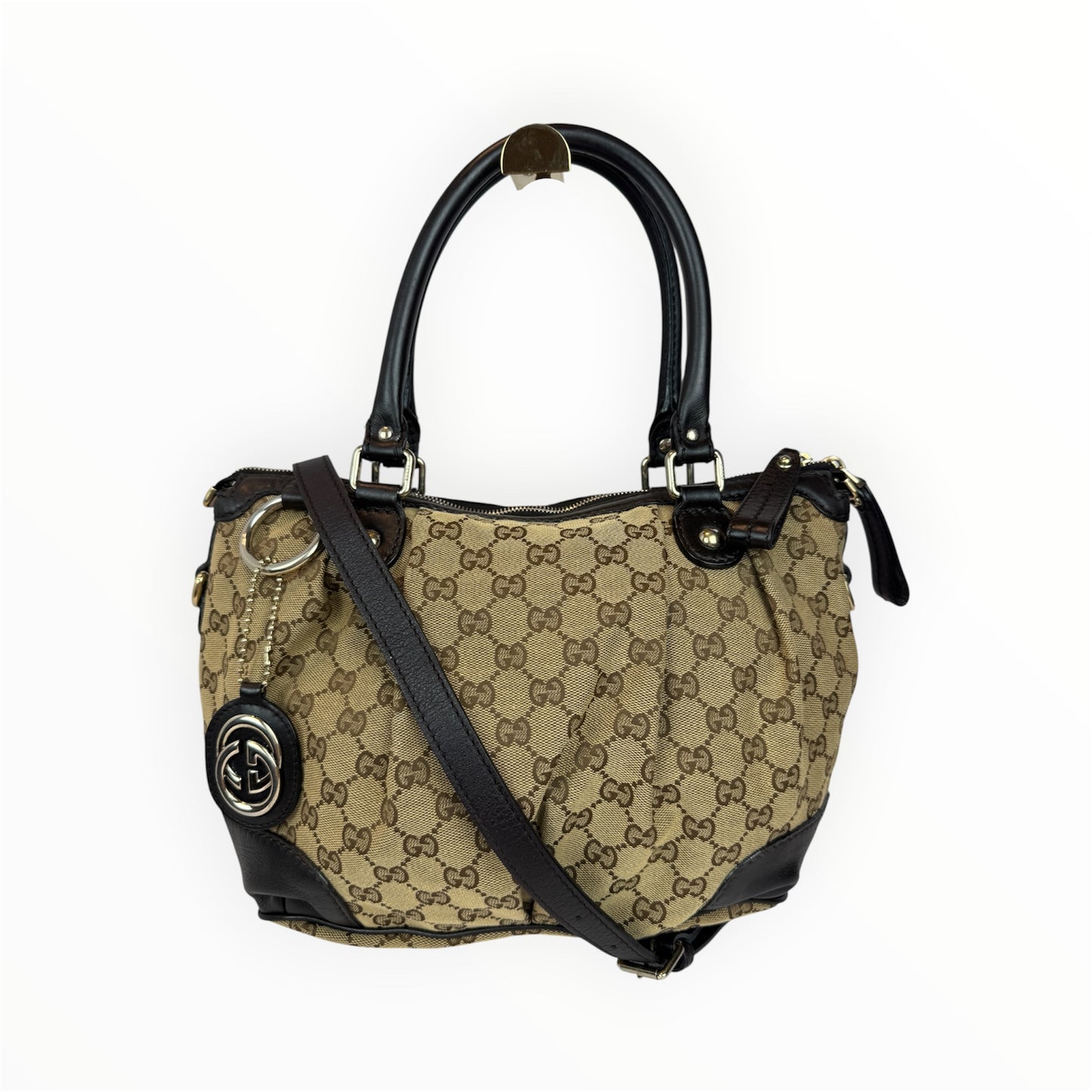 GUCCI Sukey Crossbody GG Canvas Brown