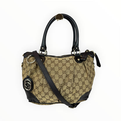 GUCCI Sukey Crossbody GG Canvas Brown