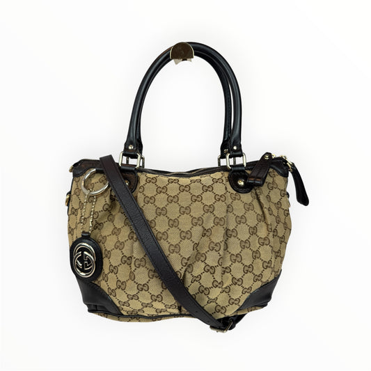 GUCCI Sukey Crossbody GG Canvas Brown