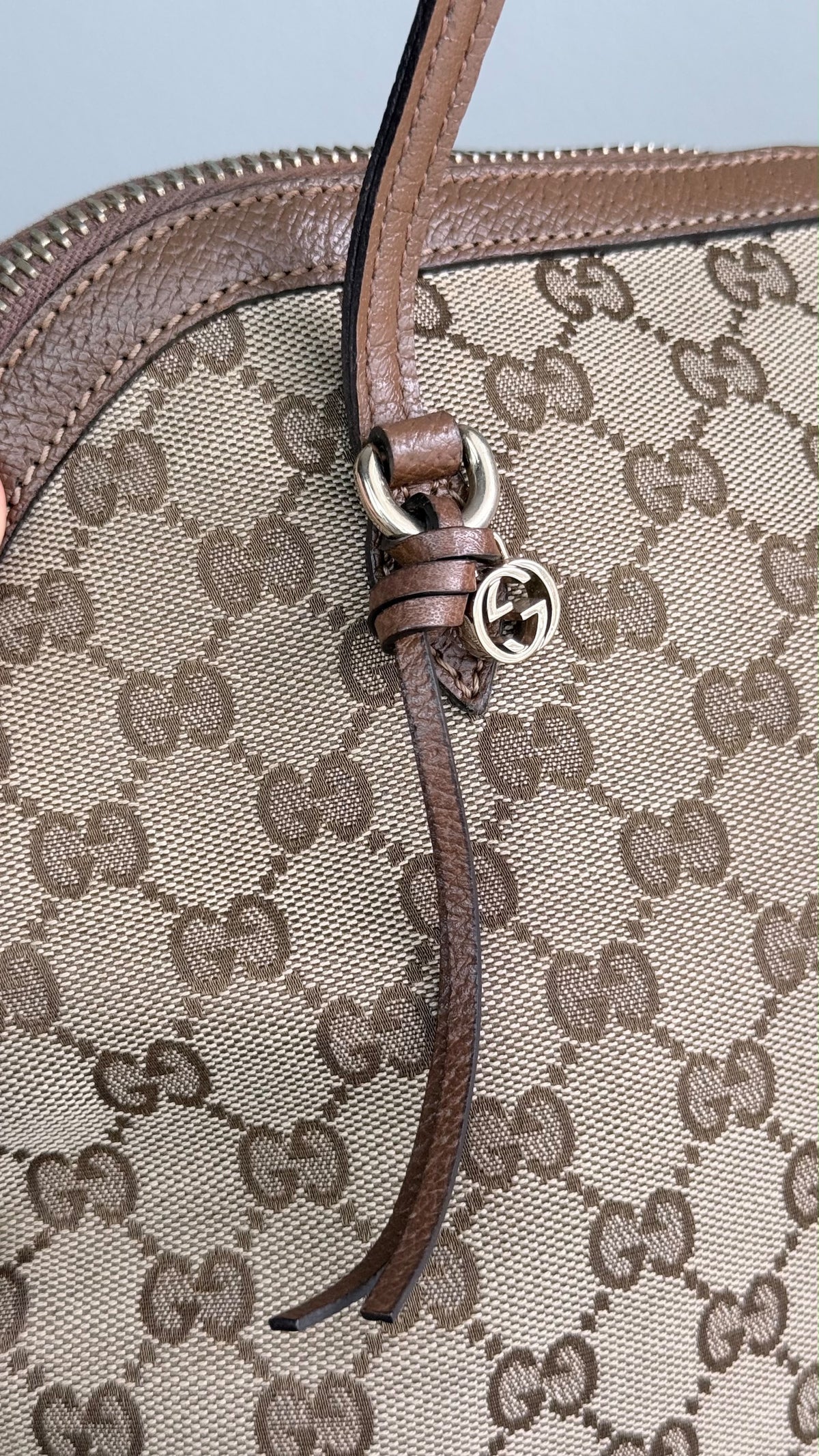 GUCGI Bree Tote GG Canvas Brown