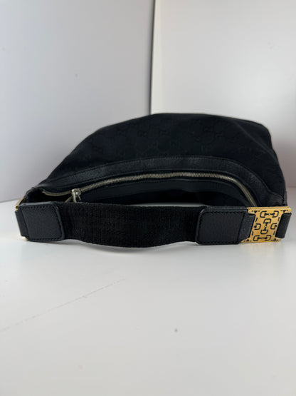 Gucci Hobo GG Canvas Black Shoulder Bag