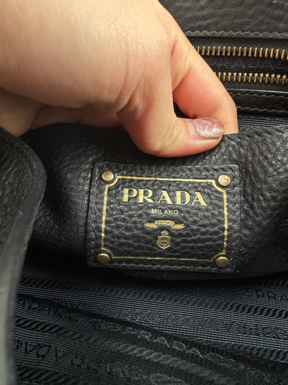 Prada Pattina Convertible Vitello Diano Leather bag Black