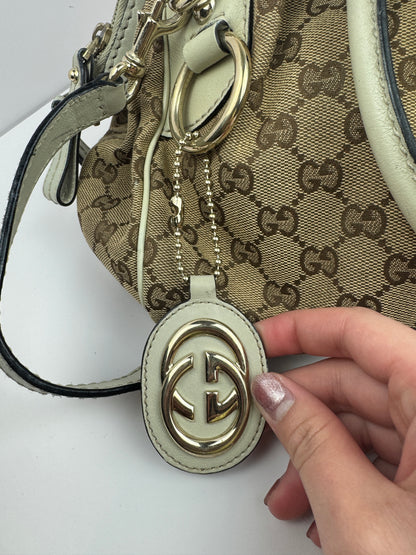 Gucci Sukey Boston GG Canvas White