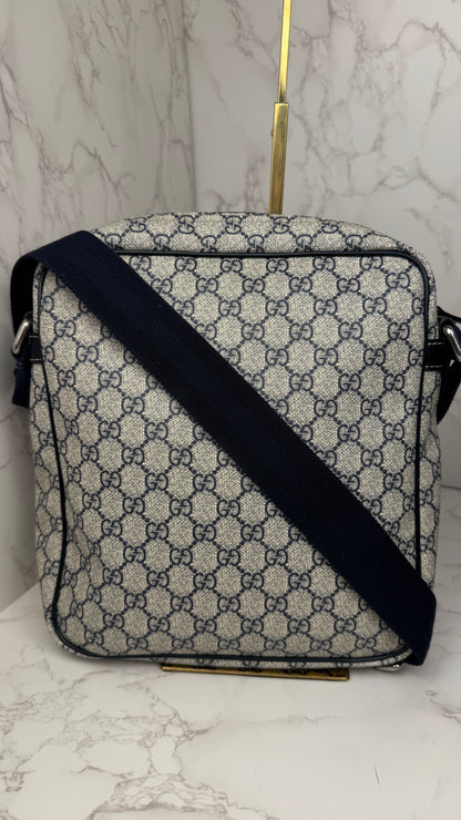 Gucci Front Zip Messenger Navy
