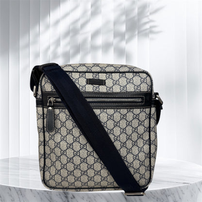 Gucci Front Zip Messenger Navy