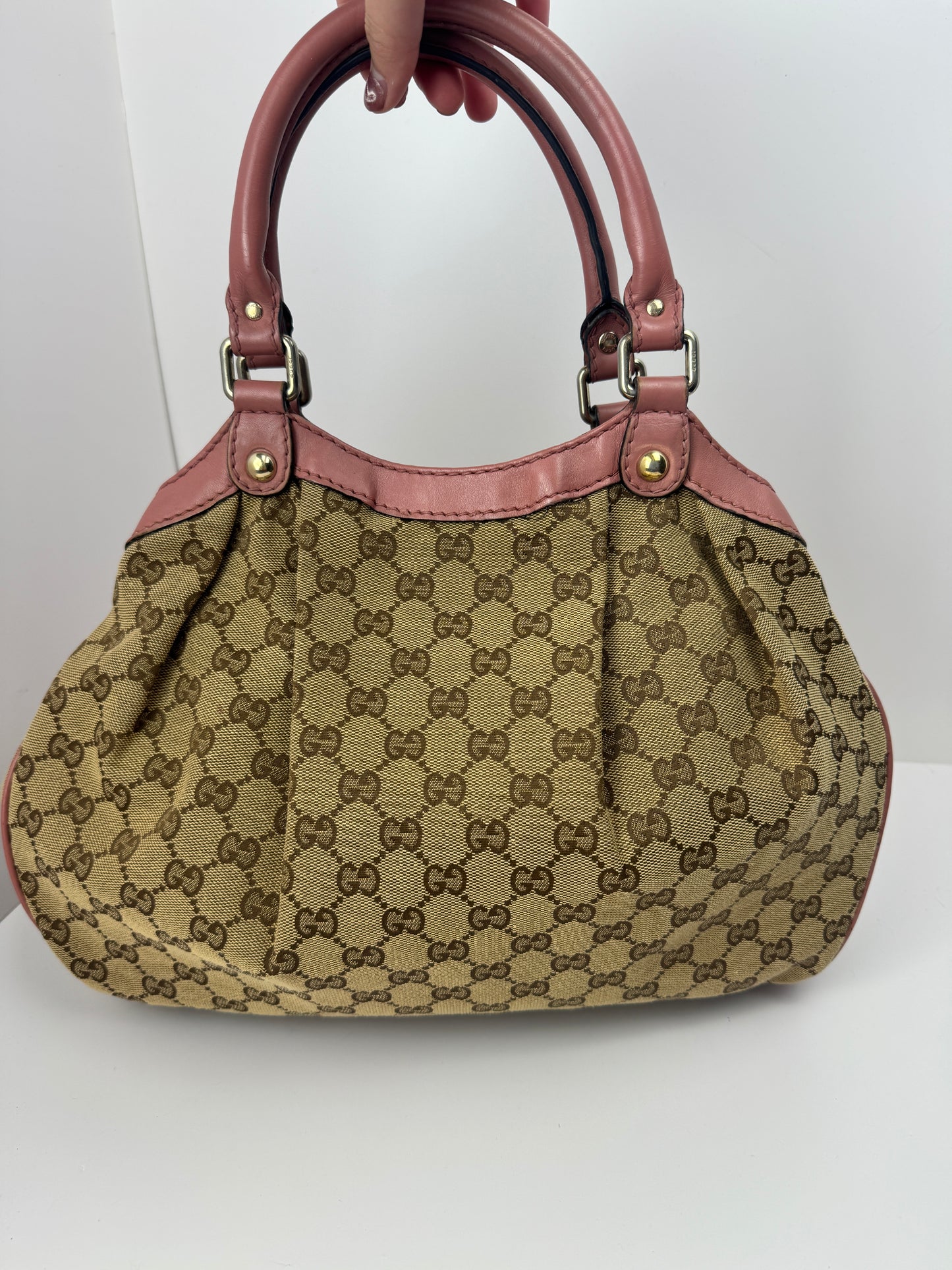 Gucci Sukey Hobo Shoulder GG Canvas Pink