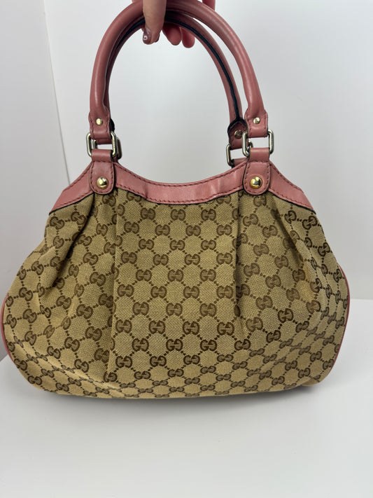 Gucci Sukey Hobo Shoulder GG Canvas Pink