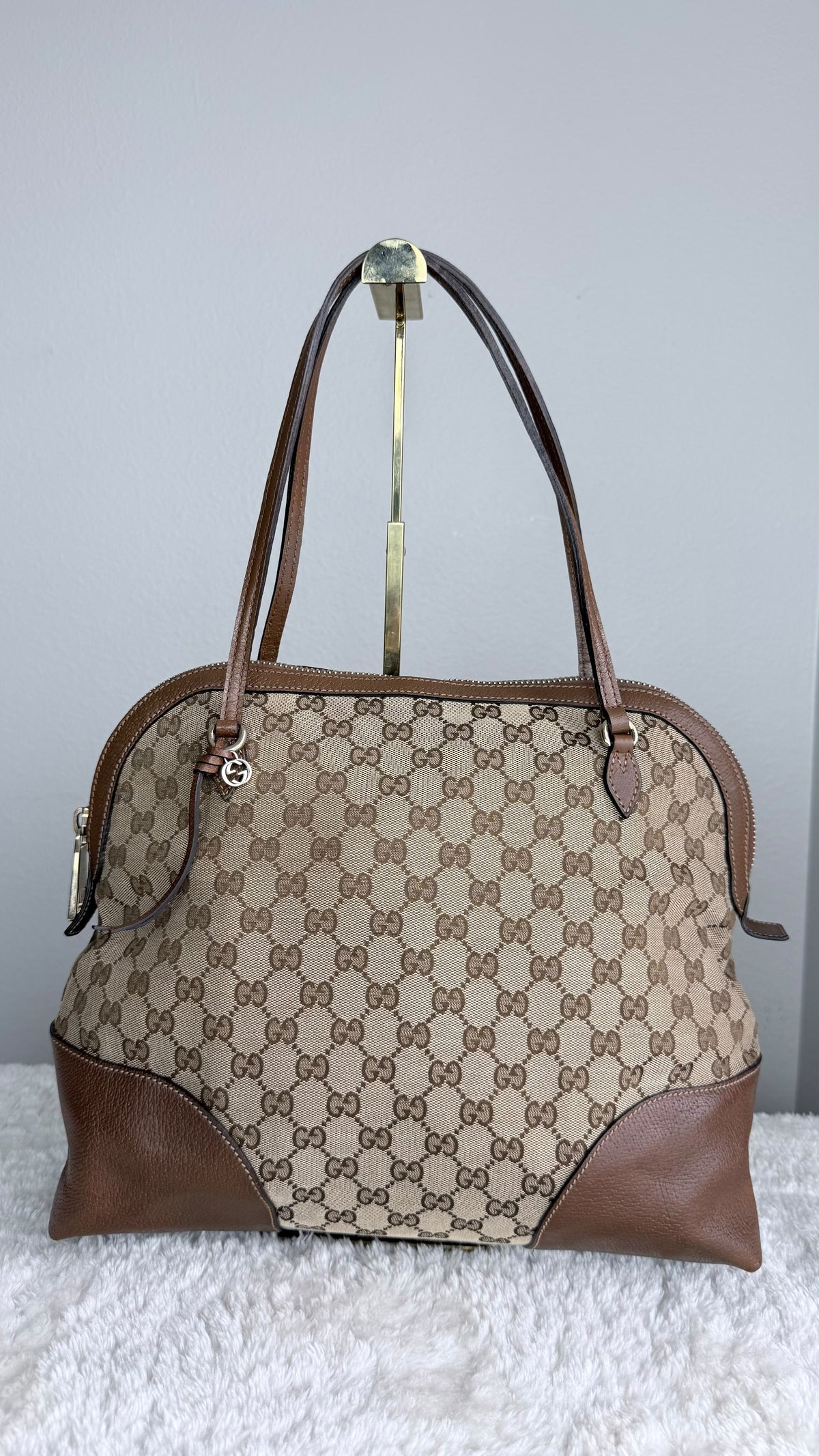 GUCGI Bree Tote GG Canvas Brown