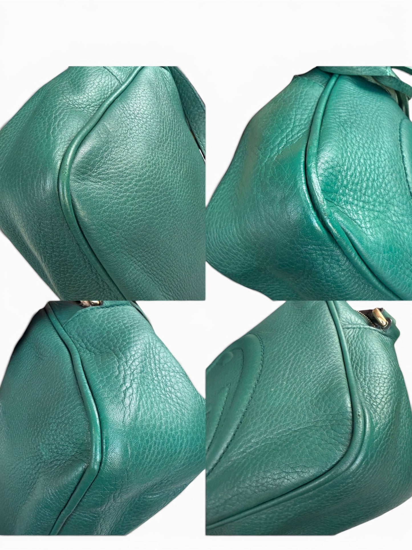 Gucci Soho Disco bag is crafted from green pebbled leather