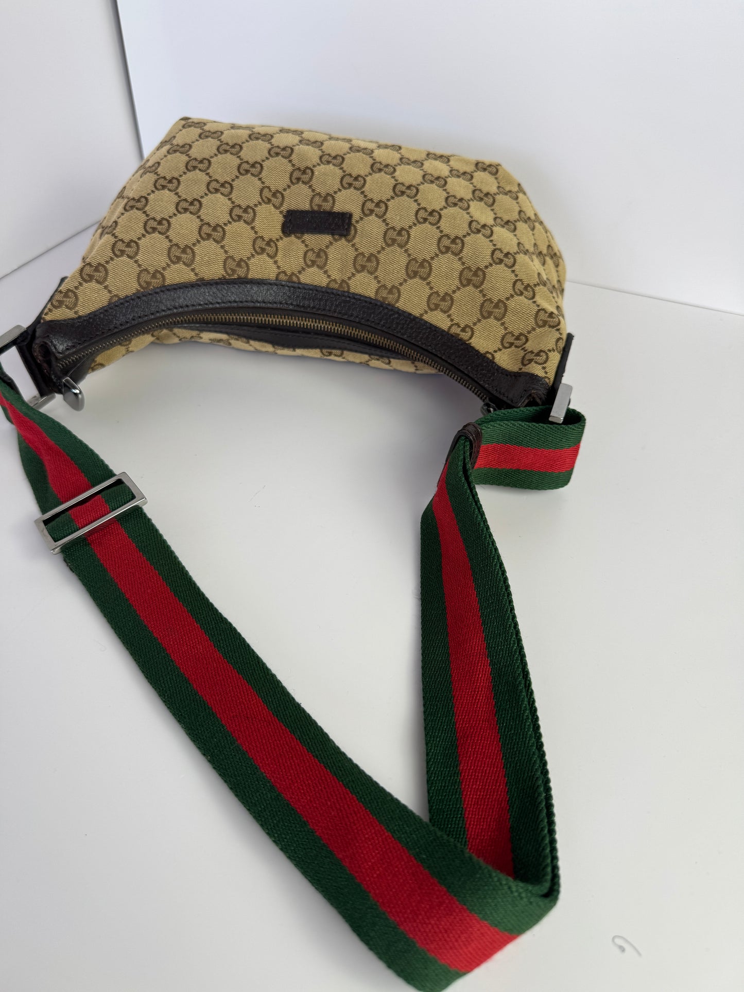 GUCCI Web Halfmoon GG Canvas