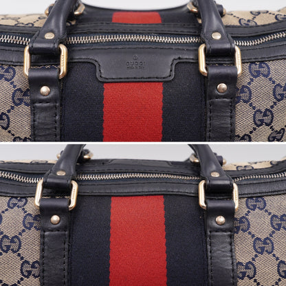 Gucci Web Boston GG Canvas Navy Blue