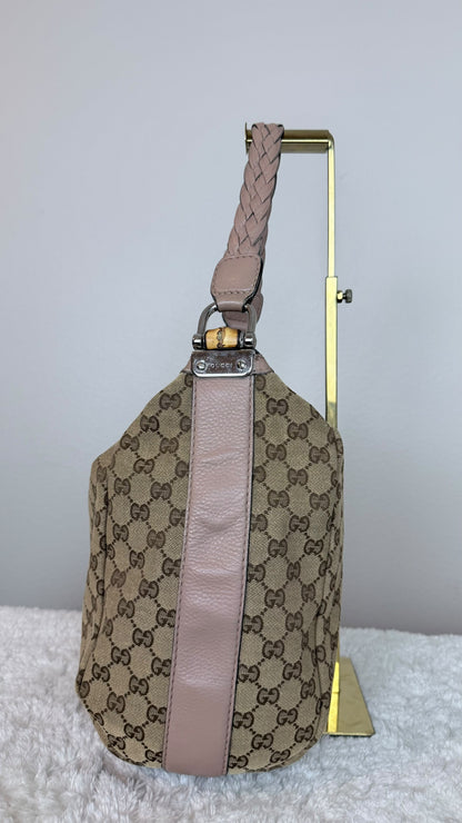 Gucci Bamboo Hobo GG Canvas Shoulder bag