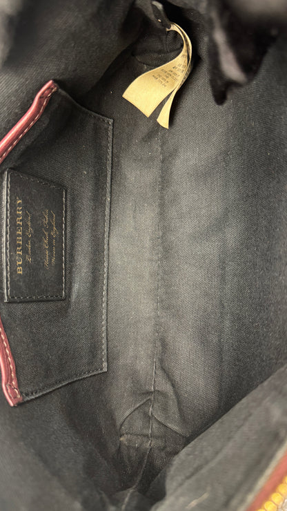 Burberry Convertible Clutch House Check Canvas Small