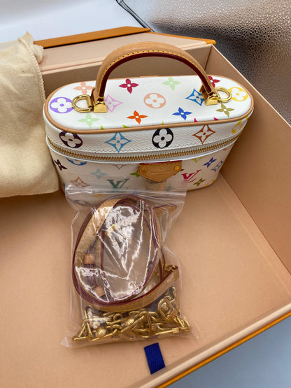 Louis Vuitton x Takashi Murakami Multicolor Monogram Vanity Chain pouch