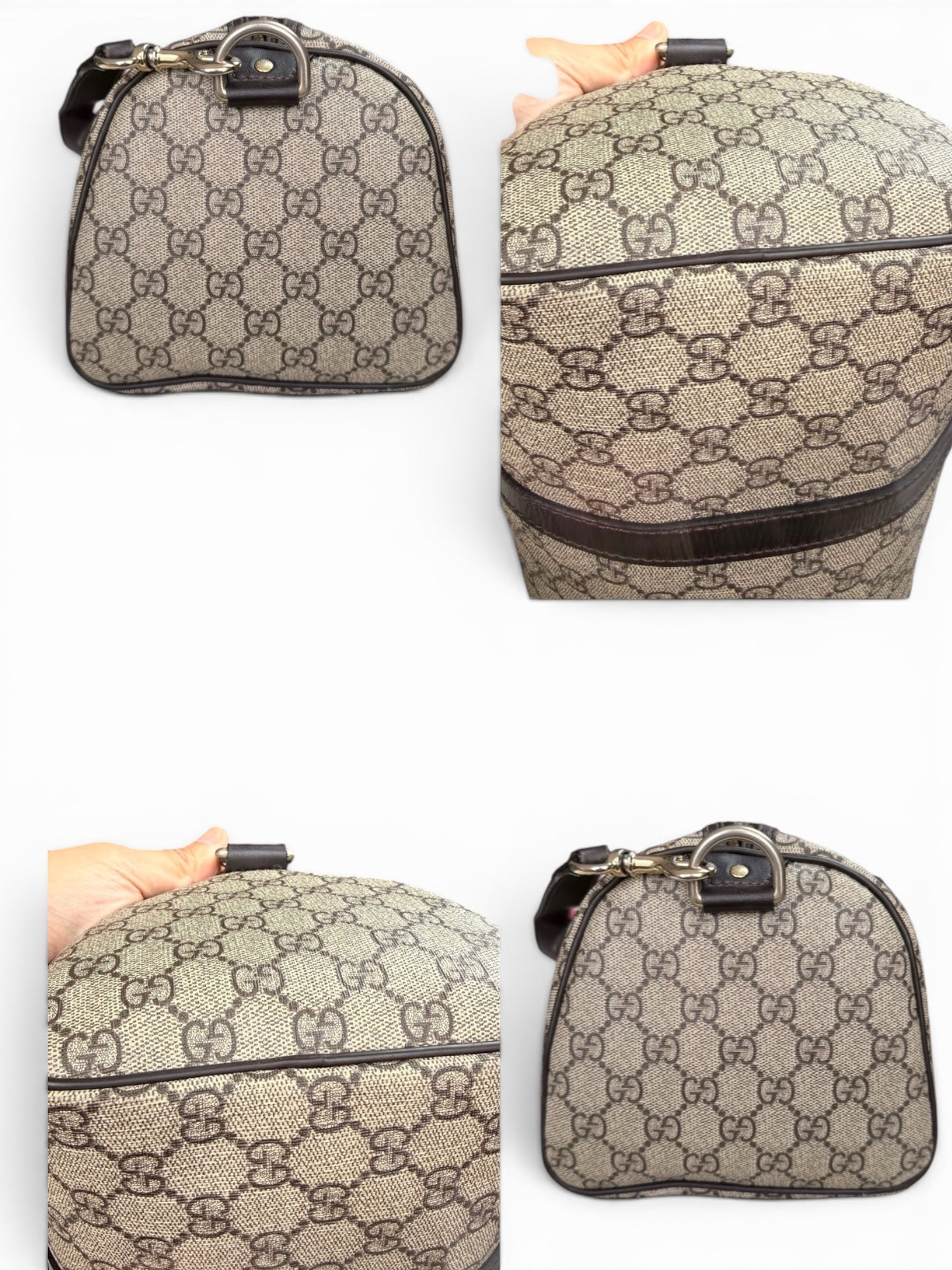 GU16👜 Gucci Boston With Strap Coated canvas