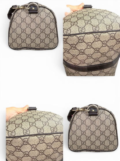GU16👜 Gucci Boston With Strap Coated canvas