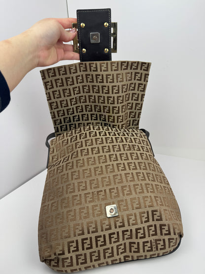 FENDI FF Monogram Crossbody Brown Bag