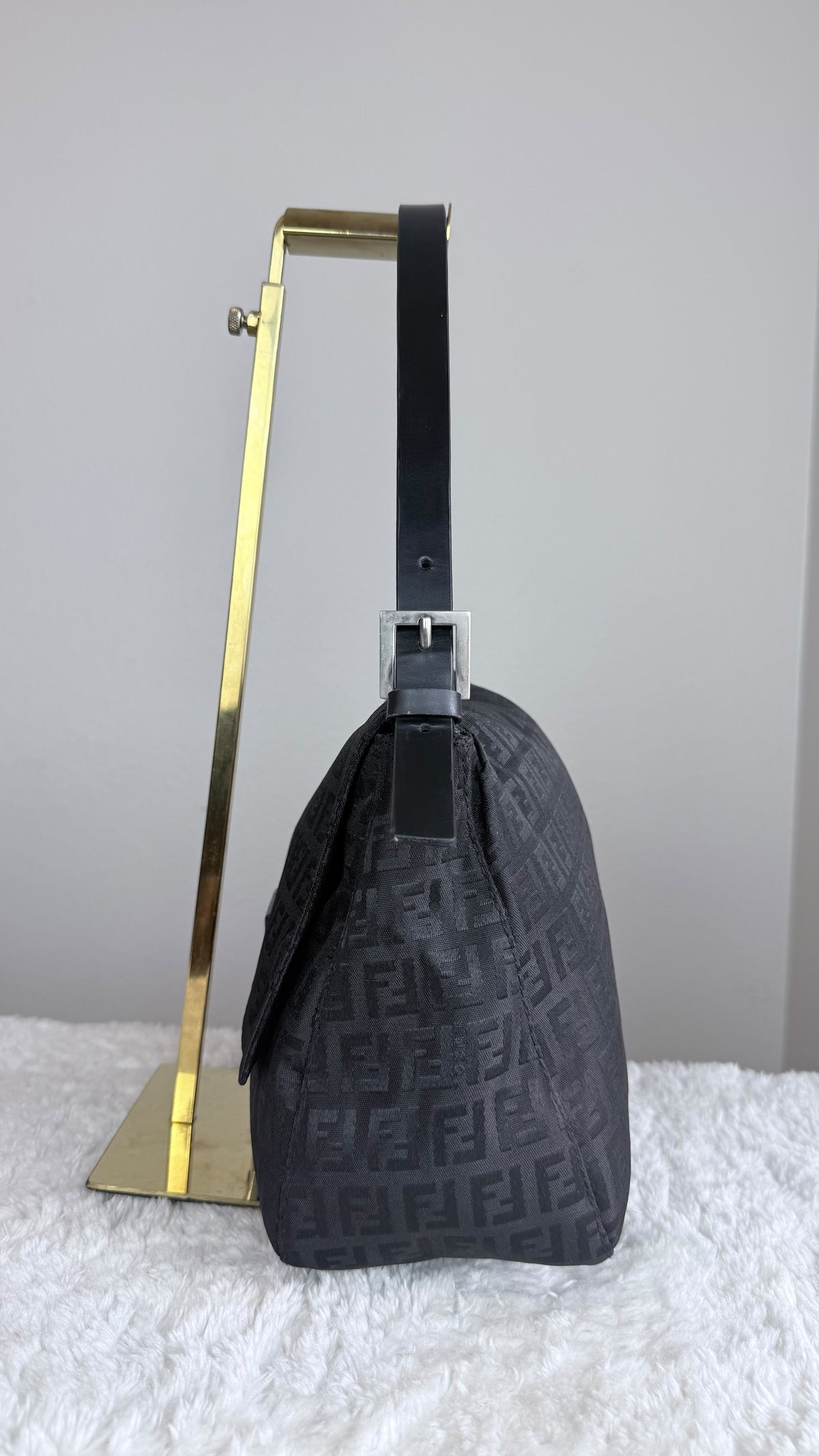 FENDI Mama Forever Zip Hobo Zucca Canvas Black