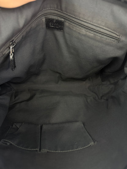 GUCCI Web Flap Messenger GG Canvas Black