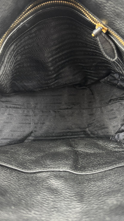 Prada Vitello Daino Leather Tote Black