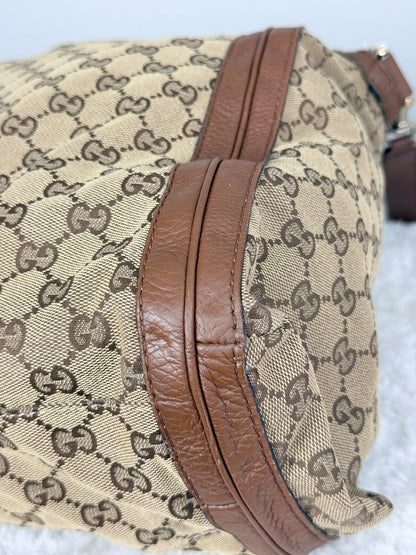 GUCCI Bella GG Canvas Handbag Brown