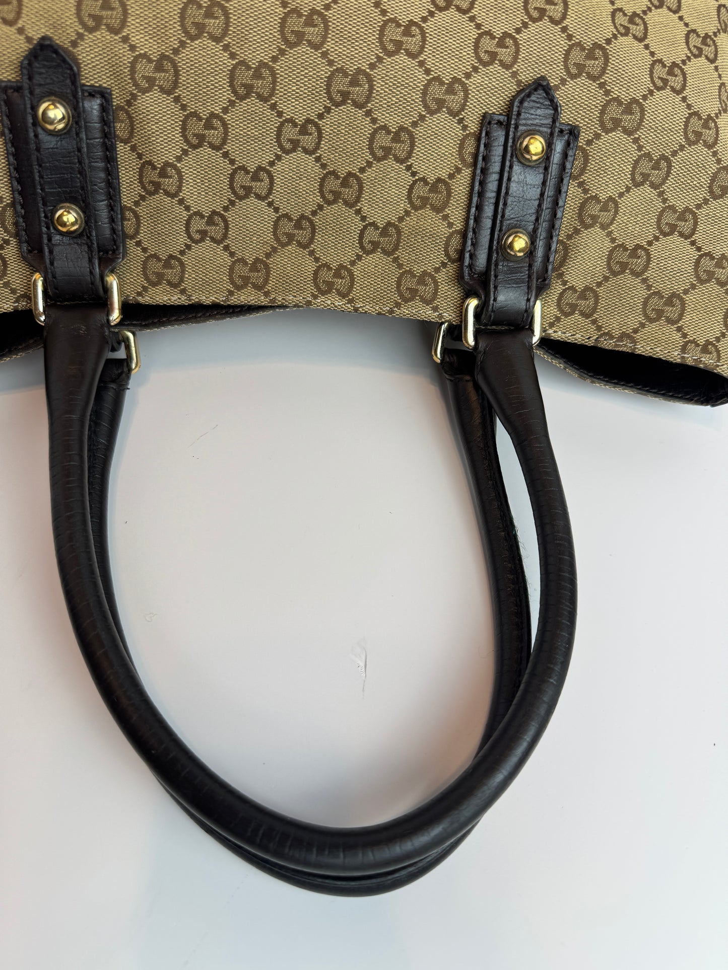 GUCCI Hasler Tote Monogram Medium Dark Brown