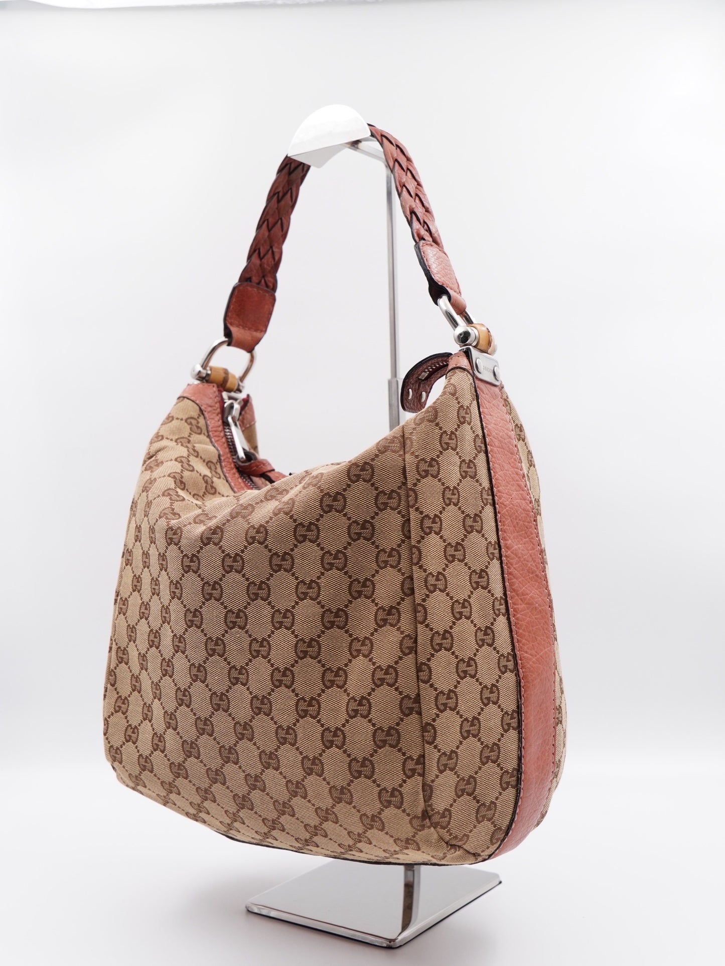 Gucci Bamboo Bar Shoulder Bag GG Canvas