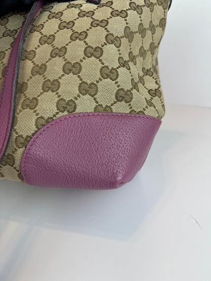 GUCCI Bree Convertible Top Handle GG Canvas Pink