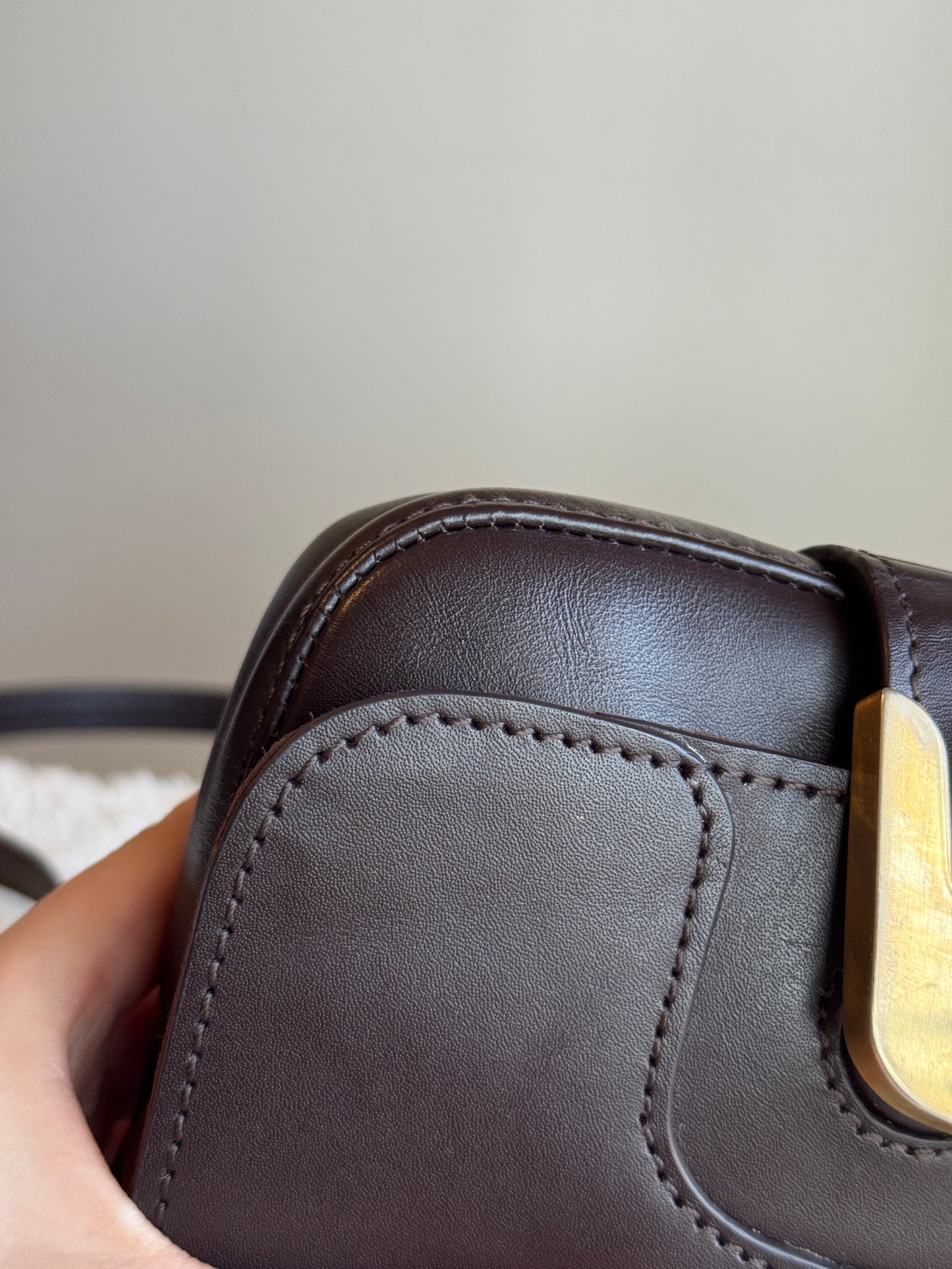FENDI Chameleon Mini Crossbody Leather Dark Brown
