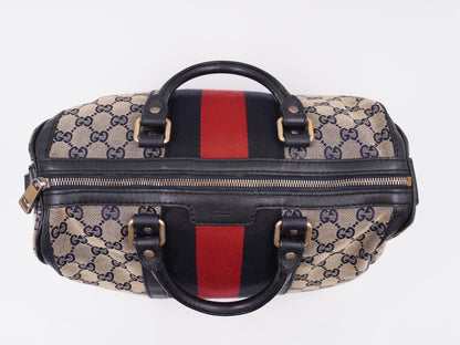 Gucci Web Boston GG Canvas Navy Blue