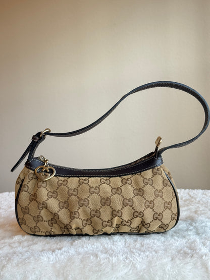 GUCCI Lovely Heart GG Canvas Brown