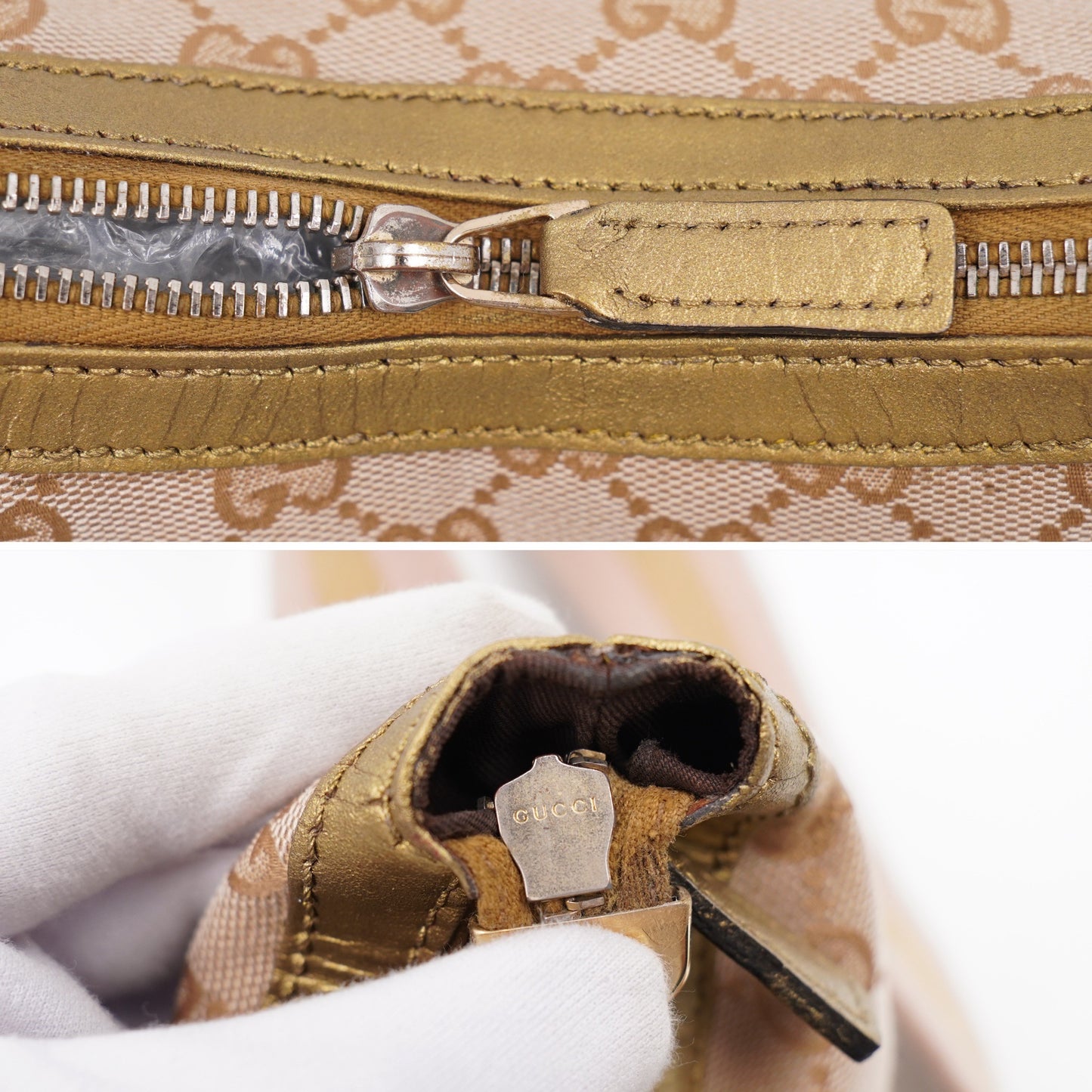 GUCCI Half-moon GG Canvas Crossbody Bag (Vintage)